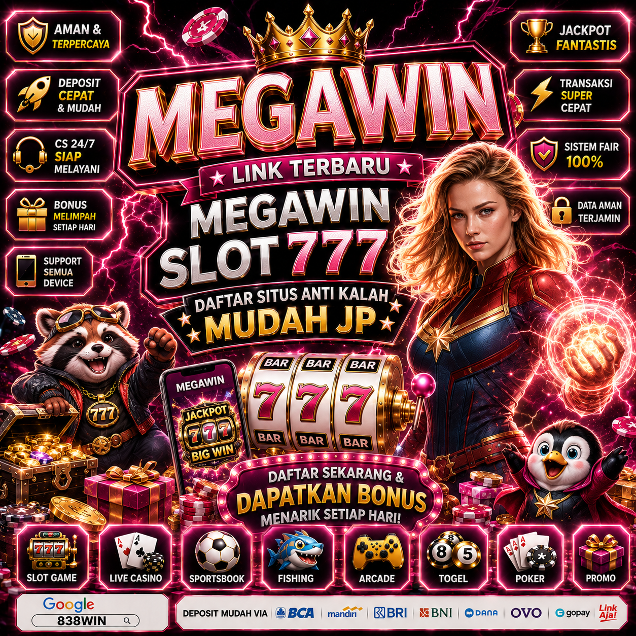 MEGAWIN ‡ Link Resmi Megawin Slot 777 Avantis & Situs Mudah Jp Anti Kalah Terbaru